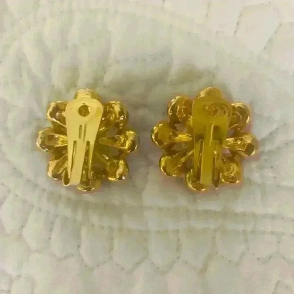 Large Earrings Clips Vintage 1980 s - Picture 4 of 7